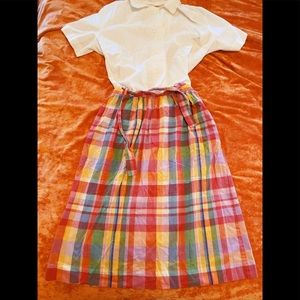 Vintage rainbow plaid skirt